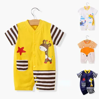 0-2 Yıl Yenidoğan Bebek Romper Giysileri Bebek Çocuk Kız Baskı Yaz Kısa Kollu Tulum Bebek Giysileri Yeni doğan mamelucos