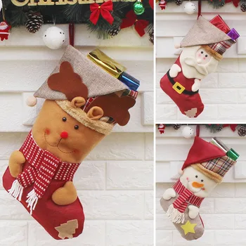 1 adet Sevimli Noel Çorap Tutucu Çorap Noel Ev Partisi asılı dekorlar Şeker Hediye