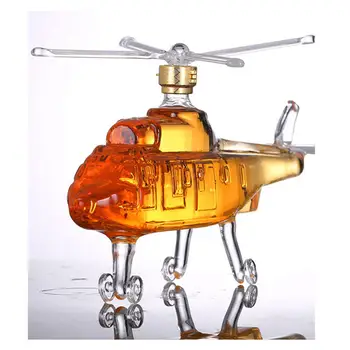1 Adet Viski Sürahi Cam 750ml Hediyeler Drinkware Eğlenceli Seti Açar Ücretsiz Likör Rom Helikopter Şekli Yemek Ev Bar Erkekler