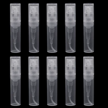 10 Adet 2ml / 3ml / 5ml Doldurulabilir Şeffaf Mini Parfüm Sprey Şişeleri Atomizer Plastik Boş kozmetik kabı Nebulizatör