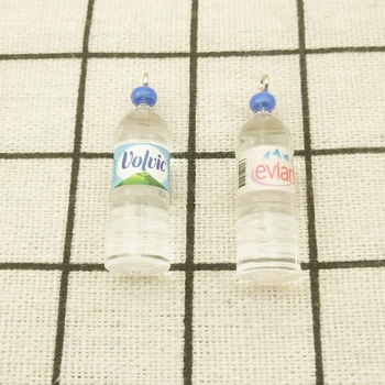 10 adet reçine su şişesi takı aksesuarları küpe kolye bilezik kolye charms dıy bulma 10x35mm