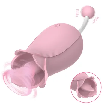 10 Hızları Güçlü Dil Yalama Vibratör Çiçek Şekli Kadın Mastürbasyon Klitoris Masajı Çift Kafa G-Spot Stimülasyon