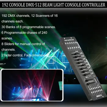 192Ch Kablosuz konsol DMX 512 DJ sistemi Denetleyici Sahne hareketli kafa ışık konsolu 192 Kanal DMX512 Disko Ekipmanları için