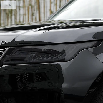 2 Adet Araba Far koruyucu film Restorasyon Şeffaf Siyah TPU Sticker Range Rover Sport İçin L494 2014-2020 Aksesuarları