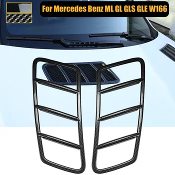 2 ADET / takım Ön Kaput Hava Firar Çıkışı Sticker ayar kapağı ABS Krom Mercedes Benz ML GL GLS GLE W166 Coupe Araba Aksesuarları