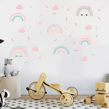 2022 Sevimli Karikatür Renkli Bulutlar çocuk Odası Oturma Odası Yatak Odası Duvar Dekorasyonu Yılbaşı Hediyeleri