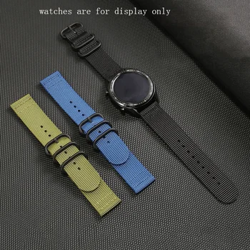 20mm 22mm Naylon Kordonlu Saat Siyah Mavi Bilezik İçin Uygun Huawei Watch2 GT Pro Açık Spor Tuval İzle Zinciri