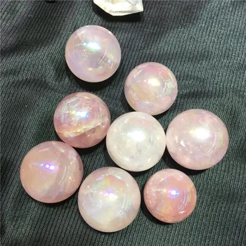 25-30mm melek aura gül kuvars kristalleri topu doğal taş küre ev dekorasyon feng shui