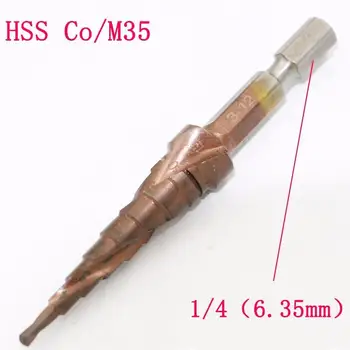 3-12 HSS-Co M35 Çelik Adım Koni Titanyum Kaplı Matkap Ucu Kesme Aleti Seti Delik Kesici Yumuşak metal