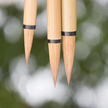 3 adet Düzenli Komut Dosyası Lian Fırça Çakal Saç Çin Kaligrafi Boyama Uygulama Fırça Kalem Acemi Kaligrafi Kalem Yazma