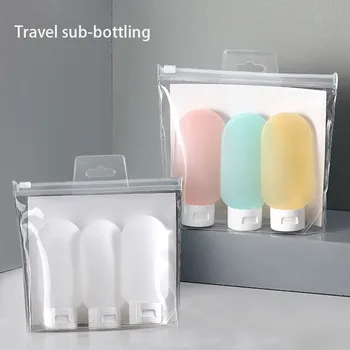 3 ADET Kozmetik Hortum Şişe 60ml Seyahat Şişeleme Seti Losyon Şişesi Sıkmak şampuan şişesi Kapaklı Şişe