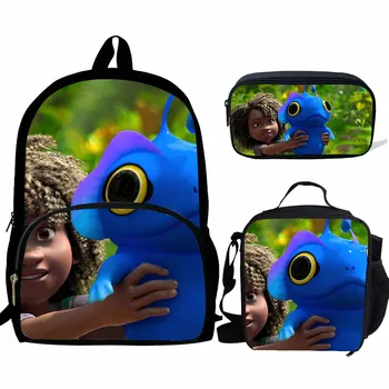 3 Adet / takım Deniz Canavarı Baskılı Okul Çantaları moda Sırt Çantası Gençler Erkek Kız Bookbag Mochila rahat sırt çantası