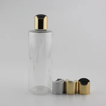 300ml 20 adet Boş Plastik Kozmetik kapaklı şişe Şampuan Yıkama Temizleme Ambalaj Şişeleri Altın Gümüş Disk Üst Kapağı
