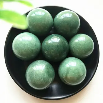 36-38mm 1 Adet Doğal Yeşil Aventurin Kristal Küre Kuvars Topu Şifa Dekor Hediye Doğal Taşlar ve Mineraller