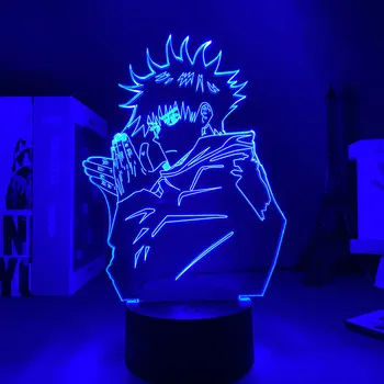 3D Gece Lambası Anime Lamba Megumi Fushiguro ışık Jujutsu Kaisen Led Gece Lambası doğum günü hediyesi