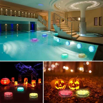 4 Adet 10 Led su geçirmez dalgıç ışık yüzme havuzu çeşme Spa banyo RGB aydınlatma sualtı lambası uzaktan kumanda ile
