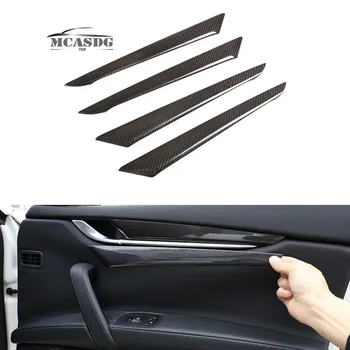4 adet Gerçek Karbon Fiber Yan kapı pervazı Paneli Kapak Fit Maserati Ghibli 2015-2020 İçin