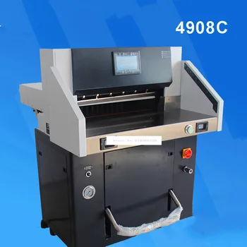 4908C 1.8 KW Maksimum Genişlik 49cm Çift Hidrolik Basınç kağıt kesme makinesi Kesici Program Kontrolü Otomatik kağıt kesme makinesi 220V