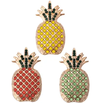 5 adet / grup Yeni Snap Düğmesi Takı 18mm Charm Tam Ananas Yapış Düğmeler Fit Yapış Bilezik Kadınlar için Snaps Düğmeler Takı ZA039