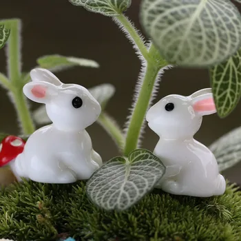 5 adet / grup Zarif Simülasyon Tavşan Doğum Günü Pastası Topper Tavşan Küçük Kulaklar minyatür Bebek çocuk Günü Cupcake Tatlı Kiraz Kuşu
