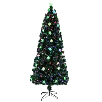 6 / 7FT küçük ışık Fiber optik noel ağacı 230/290 dalları kolay kurulum sağlam dayanıklılık noel ağacı için parti yeni yıl