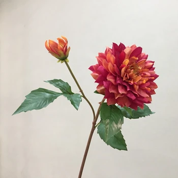 6 adet 55 cm Yapay Dahlia High-End Avrupa Simülasyon Çiçek Sahte Toptan Düğün Oturma Odası Dekorasyon Çiçekler NuoNuoWell