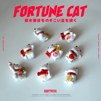8 Adet / grup 4 cm Dış ticaret toplu kargo Servet Kedi Günü rüzgar modeli güzel kedi süs kolye DIY