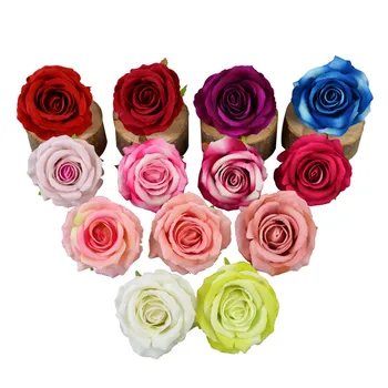 9CM 13 renk Sahte İpek Gül Çiçek Kafa yapay çiçek Düğün Dekorasyon DIY Bahçe Ev Arka Plan Dekoratif Çiçek Buketi