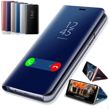 Akıllı Ayna Flip Telefon Kılıfı için Samsung Galaxy S10 Lite S21 Artı S20 FE Not 20 Ultra A32 A12 A42 A52 A72 2020 5G A02S Kapak