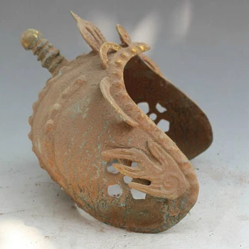 Antik zırh Tahsil Çin Savaşan Devletler dönemi bronz eski askeri savaş kaskları