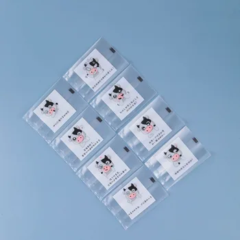 AQ Çerezler Şeffaf Ambalaj Çanta Beyaz Karikatür İnekler İfadeler 8 İn 1 El Yapımı Doğum Günü Tatlı Şeker Dekor Hediye Şeker Torbaları