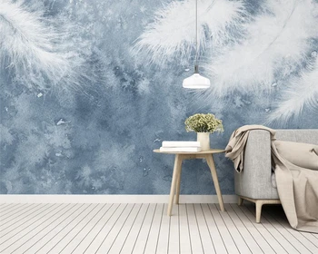 Beibehang Özel duvar kağıdı modern minimalist el-boyalı tüyler küçük taze İskandinav televizyon kanepe duvar 3d duvar kağıdı