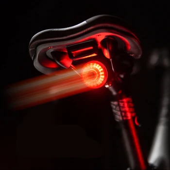 Bisiklet akıllı otomatik fren algılama ışığı su geçirmez USB LED şarj bisiklet arka lambası bisiklet arka ışık bisiklet aksesuarları