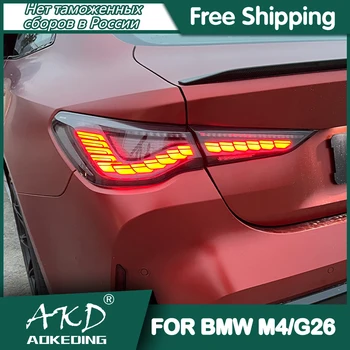 BMW İçin araba M4 2020-2022 G22 Kuyruk Lambası Led Sis Farları DRL Hella Tuning İşık Araba Aksesuarları G23 G26 park lambaları