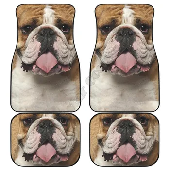 Bulldog Araba Paspaslar Komik Köpek Yüz 3D Baskılı Desen Paspaslar Çoğu Araba için Fit Anti Kayma Ucuz Renkli