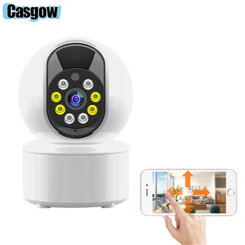 Casgow WiFi Kamera CCTV IP Akıllı Kapalı Koruma için Gece Görüş İki Yönlü Konuşma Bebek Hareket Güvenlik Gözetim Kablosuz