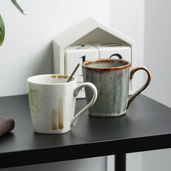 Criativo retro copo de cerâmica casa escritório bebida copo de leite café da manhã xícara de café