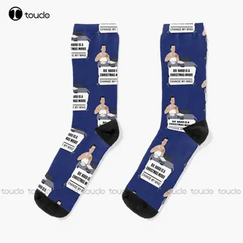 Die Hard Bir Noel Film Çorap futbolcu çorapları Gençlik Erkek Moda Yaratıcı Eğlence Komik Sanat Soyut Yağlıboya Çorap