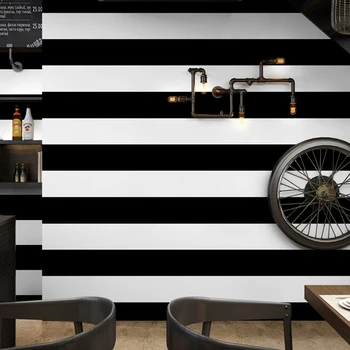 Dikey Çizgili Desen Duvar Kağıdı Kendinden Yapışkanlı Siyah ve Beyaz Modern İskandinav Tarzı Oturma Odası Tv Kanepe Arka Plan Duvar Kağıdı