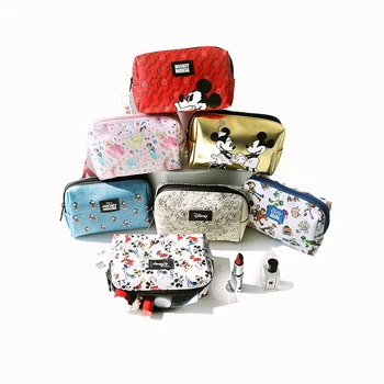 Disney Cüzdan Kadınlar için PU Debriyaj Kozmetik Çantası Mickey Mini Moda Bayanlar Su Geçirmez Taşınabilir Çok Fonksiyonlu saklama çantası Çantalar