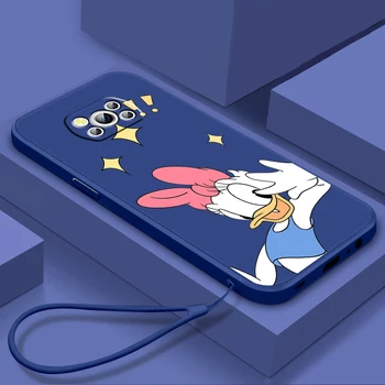 Disney Prenses Donald Ördek xiaomi için telefon kılıfı mi Poco X4 X3 C40 C3 M4 M3 F4 F3 GT Pro NFC 5G Yumuşak Kapak Sıvı Halat Funda