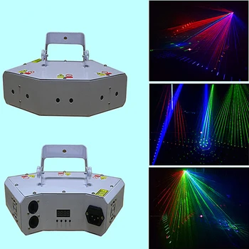 Dyue lazer ışığı 300 mw RGB DJ pary ışık 6 gözler lazer ışığı ile ızgara etkisi için sahne ışık