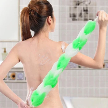 Erkekler Kadınlar Banyo Süngeri Havlu Ovmak Fırça Çekme Şeridi Ovmak Geri Kemer Banyo Aracı Vücut Temizleme Örgü Duş Ev Yıkama Cilt Sünger