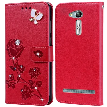 Flip telefon kılıfı asus için kapak Zenfone Gitmek ZB450KL ZB452KG X014D X009D X009DD Bling Çiçek 3D Elmas Premium deri cüzdan Kılıf
