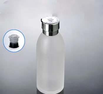 Gümüş kapaklı yeni 120ml buzlu cam şişe, 4 ons cam don losyonu şişesi, boş 120ml Kozmetik Ambalaj cam şişe