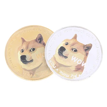 Güzel WOW Altın Kaplama Dogecoin Hatıra paraları Sevimli Köpek Desen Köpek Hatıra Koleksiyonu Hediyeler Yeni