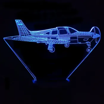 Hava Uçağı Gece Lambası Dokunmatik Usb Led 3d Illusion Lamba Jet Modeli 7 Renk Değiştirme Ev Dekor Çocuk Doğum Günü Hediyeleri İçin