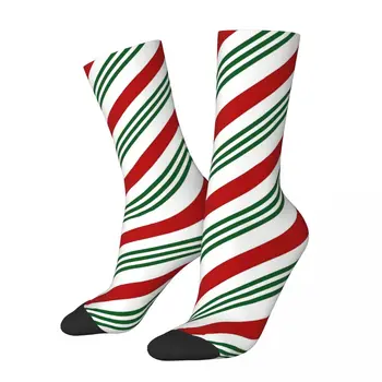Hip Hop Vintage baston şeker Çizgili Tarzı Çılgın erkek Çorapları Noel Unisex Harajuku Dikişsiz Baskılı Mutlu Ekip Çorap Erkek Hediye