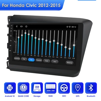 Honda civic 2012 için 2013 2015 android 9 2g + 32g ıps radyo multimedya araba video oynatıcı navigasyon gps 2 din yazar