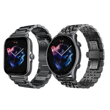 Hualaya Amazfit GTR 3 Pro / GTS 3 Metal Bant GTR 2e / Bip S U Smartwatch Watchband Bilezik Aksesuarları Paslanmaz Çelik Kayış